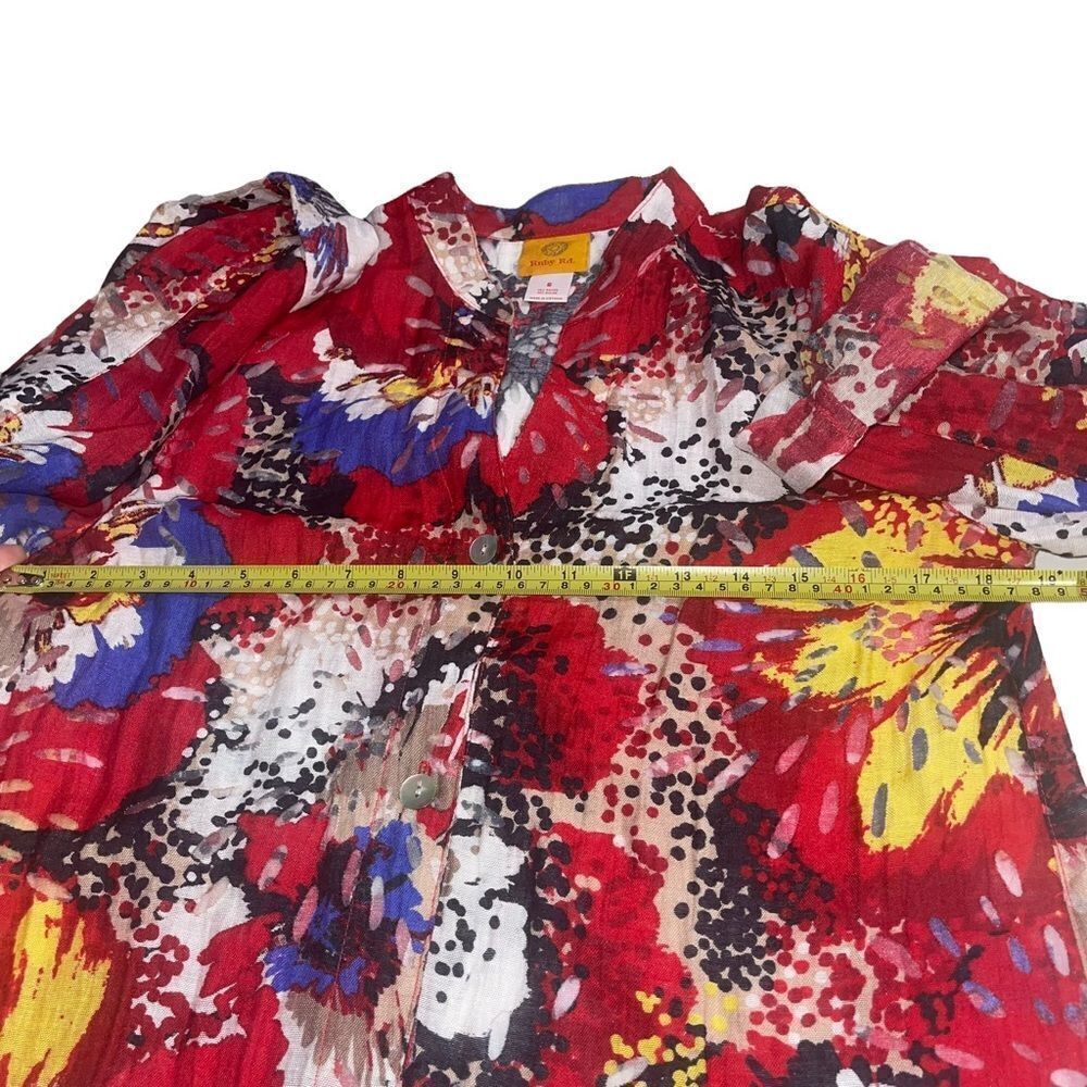 Ruby Rd. Semi-Sheer Multicolor Button Down Blouse - Size 8‎ - Picture 8 of 9